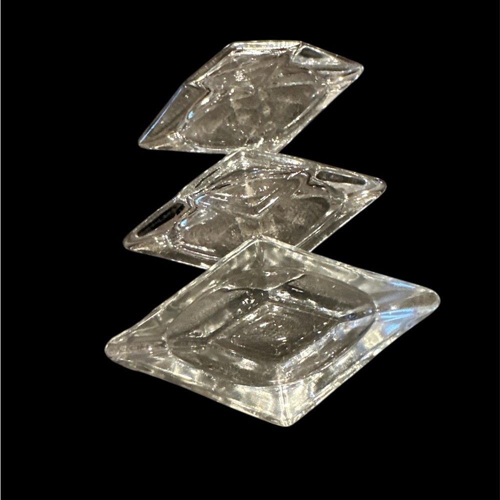 Vintage Anchor Hocking clear glass ashtrays or salt cellar set of 3 - Picture 3 of 3